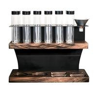 12 Tubi Per Conservare I Chicchi Di Caffè, Tubi Per Conservare I Chicchi Di Caffè, Base In Legno, Capacità Di Una Singola Bottiglia 23-25 G, Con Tramoggia, Valvola Di Scarico Unidirezionale, Per Bar
