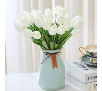 12 tulipani artificiali, tulipani artificiali come veri, tulipani artistici come veri per la camera di nozze, la casa, l'hotel, la decorazione e la decorazione fai da te