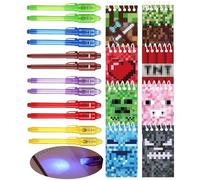 12 UV Penna e 12 taccuino,sacchetti per feste Mini Pixel, Bomboniere per feste di compleanno per bambini, Calendario dell'Avvento e Piccoli regali per bambini, Decorazioni Mini Pixel