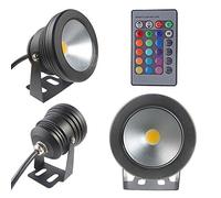 12 V 10 W faro LED piscina impermeabile luce spot lampada da esterni, alluminio, Rgb, Flat lens