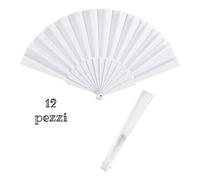 12 Ventagli matrimonio wedding sposa colore bianco chiesa comunione nubilato