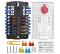 12 vie scatola dei fusibili foglia portafusibili, auto ATO/ATC impermeabile con fusibile indicatore LED custodia protettiva