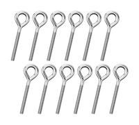 12 viti ad anello M8, viti ad occhiello in acciaio inox 90 mm, dado ad anello M8, vite per occhi lunghi, per amache, tende da sole, poltrone sospese, sedie a dondolo, cavo fisso