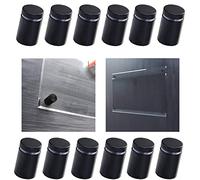 12 viti distanziatrici da parete in acciaio inox, distanziatori da parete, viti decorative per vetro, pubblicità, targa (nero opaco 12 x 20 mm)