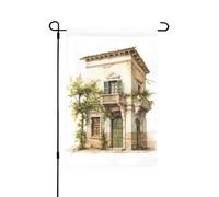 12 x 18 pollici edificio antico con ramo di ulivo romano e stampa greca bandiera giardino per esterno, perfetto San Valentino e decorazioni primaverili