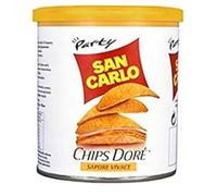 12 x 45g San Carlo Chips Dore', Patatine Croccanti in Barattolo, Gusto Vivace
