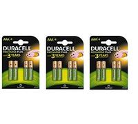 12 x AAA 750mAh 1.2V NiMH Duracell Pre caricate Batterie Ricaricabili HR03 - 3 Confezioni