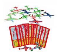12 x Aeroplani Polistirolo Set, Alianti Misti Confezionati Singolarmente Set, Alianti Aereo Polistirolo, Motivi Diversi Aerei Aliante, Confezionati Singolarmente Per Regali Compleanno Bambini