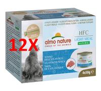 12 X Almo Nature Natural Gatto 4 Lattine Da 50 Grammi Tonno Dell' Atlantico