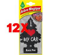 12 X Arbre Magique Classic Profumo per Auto Pino Nero