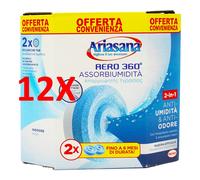 12 X Ariasana Assorbiumidita' Aero 360° Tab Ricarica Inodore 450 Grammi 2 Pz