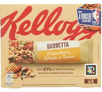12 x barrette kellogg's con mandorle, miele e semi - 4 barrette - 128 gr