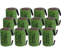 12 X Batteria ricaricabile NiMh 4/5 SC 1,2V 2000mAh 22x33mm subC a saldare linguette per pacchi batteria (12 PEZZI)