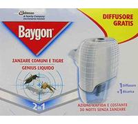 3PZ BAYGON Genius BASE Diffusore ELETTRICO Liquido ANTIZANZARE 30NOTTI +Ricarica