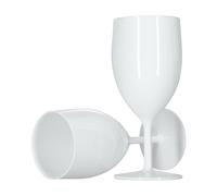 12 X Bianco Vino Occhiali 250ml Riutilizzabile Plastica Lavabile Lucido Addio Da
