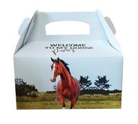 12 x Box scatoline Bellissime scatole porta dolci, gadget, confetti, caramelle cotillon o dolcetti regalini fine festa per bambini fai da te (cavalli)