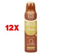 12 X Breeze Deodorante Spray 48h Argan 150 Ml Vaniglia E Sandalo Zero Macchie
