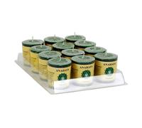12 x Candela Votiva Stearina Profumata 4° Chakra Oli Essenziali Incenso Profumo