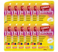 12 X Carmex NATURALLY Berry Lip Balm Idratante Naturale Stick 4.25g