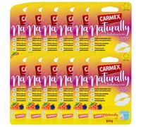 12 X Carmex NATURALLY Berry Lip Balm Idratante Naturale Stick 4.25g