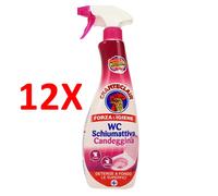 12 X Chanteclair Forza Ed Igiene Wc Schiumattiva Candeggina Spray 625 Ml