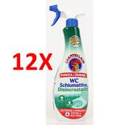 12 X Chanteclair Forza & Igiene Wc Schiumattiva Disincrostante Spray 625 Ml