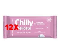 12 X Chilly 12 Salviette Intime Delicato Antiodor Ph5 100% Tessuto Biodegradabi