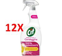 12 X Cif Spray Attivo Con Candeggina 100% Igienizzante Freschezza Di Limone 650