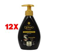 12 X Dermomed Crema Di Sapone Liquido Mani Olio Di Argan Dispenser 300 Ml