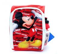 12 X Disney Mickey Mouse Rosso Pranzo Zaino Borsa Con Plastica Succo Bottiglia