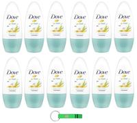 12 X Dove Go Fresh Aloe e Pera Deodorante Roll-On,48h Protezione Deodorante 50ml + Portachiavi Beni Culinari