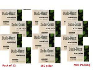 12 x Dudu Osun Sapone Nero Africano 150g per Eczema, Acne, Micosi