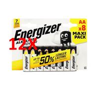 12 X Energizer Aa Stilo V1,5 Alkaline Power Blister 8 Pz