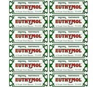 12 X Euthymol Dentifricio Originale 75 ml, Menta Verde, Fluoruro
