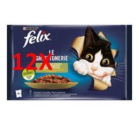 12 X Felix Le Ghiottonerie 4 Buste Da 85 Grammi 2 Salmoneezucchine 2 Trotaefag