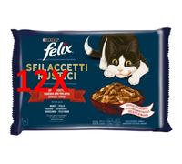 12 X Felix Sfilacetti Rustici 4 Buste Da 80 Grammi 2 Buste Manzo 2 Buste Pollo
