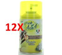12 X Fresh Aroma Deo Matic Ricarica Spray Vaniglia 250 Ml (per Diffusore Auto