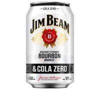 12 X Jim Beam E Cola Zero 330 Ml Lattina 10% Vol. A Rifiuto