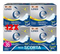 12 X Lines E' Assorbente Notte Pacco Scorta 36 Pz. In Lactifless Odor Protectio