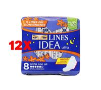 12 X Lines Idea Ultra Notte Ali 8 Pz Ipoallergenico