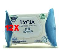 12 X Lycia Salviette Eco Tessuto Struccanti Pelli Normali 20 Pz Acido Ialuronic