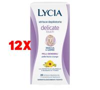 12 X Lycia Strisce Depilatorie Braccia-gambe Pelli Sensibili 20 Pz Ceretta Deli