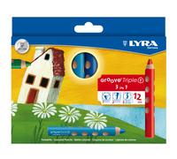 12 X LYRA Solco Triplo 1 Matita - Idrosolubile - 3 IN 1 Super Jumbo