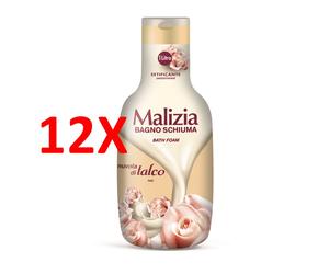 12 X Malizia Bagnoschiuma Nuvola Di Talco 1000 Ml