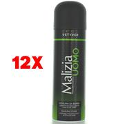 12 X Malizia Schiuma Da Barba Vetyver 300 Ml Lenitiva Emolliente