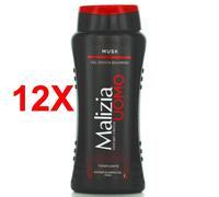 2 Flaconi Malizia Uomo Musk Gel Doccia Shampoo Profumo D'intesa Tonificante