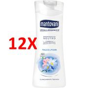 12 X Mantovani Bagnodoccia Neutro Talcoe E Fiori 400 Ml
