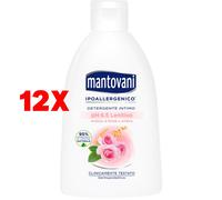 12 X Mantovani Detergente Intimo Lenitivo Ph 4.5 Acqua Di Rose E Avena 250 Ml (