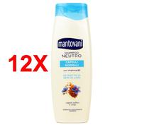 12 X Mantovani Shampoo Neutro Capelli Normali Con Estratto Di Semi Di Lino 400