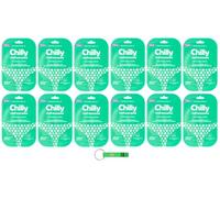 12 x maschera intima Chilly - Maschera intima rinfrescante - ideale per rinfrescare la pelle - Ogni confezione contiene una maschera + portachiavi Beni Culinari